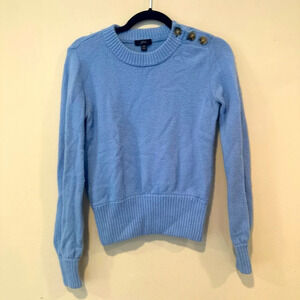 J. Crew Button-detail Crewneck Sweater in Supersoft Yarn Size  XS In Blue 1515